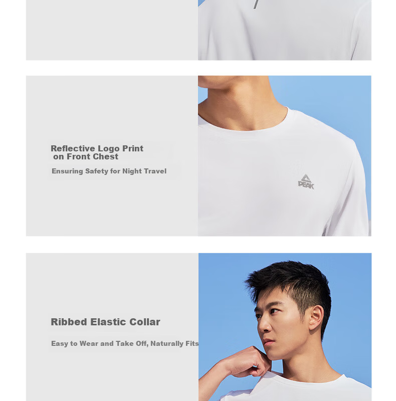 Peak Men's Summer Short Sleeve Quick-Dry Breathable Sports Loose Running Base T-Shirt DF652471 40