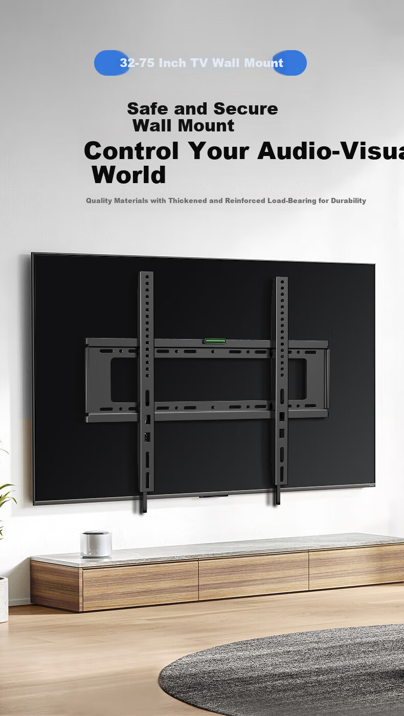 Kaiqi TV Wall Mount Bracket 42-75 Inch Fixed TV Wall Mount Stand Compatible with Hisense, Skyworth, TCL, Konka, Huawei Smart Screen, Xiaomi and More 5