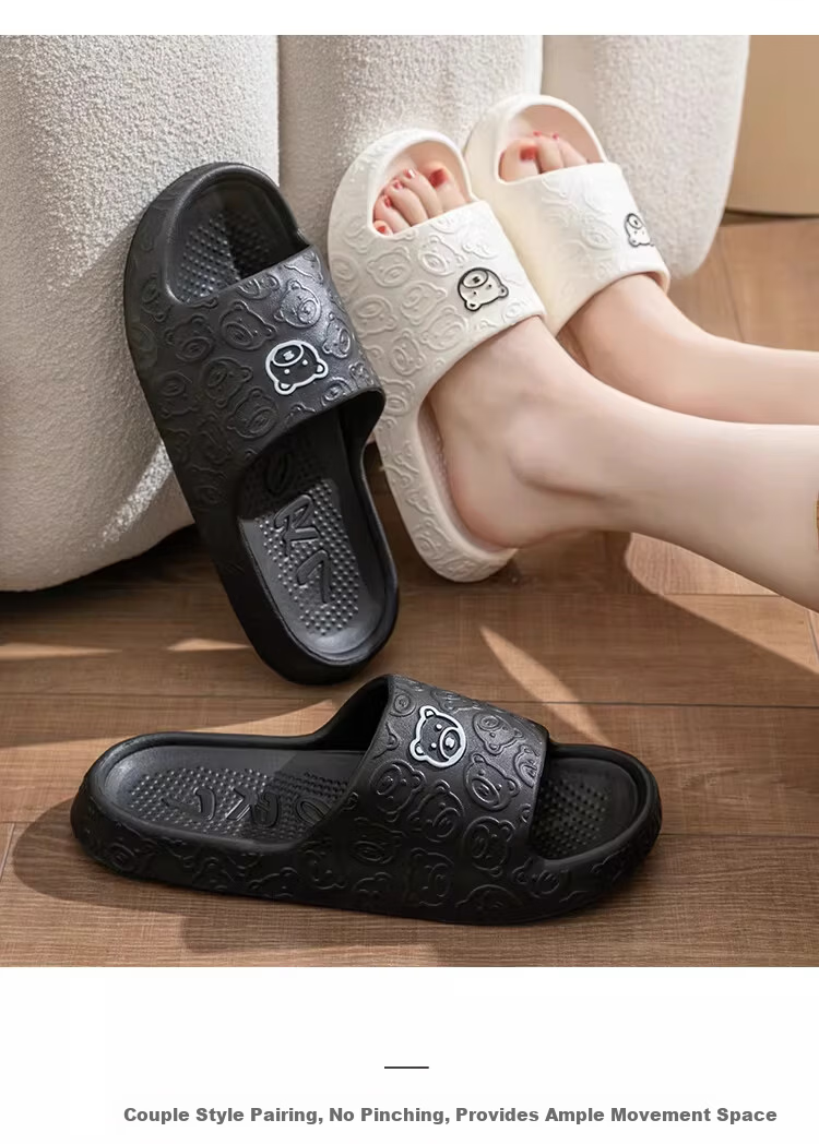 Qiumuxi Women's Squishy Slippers Home Bathroom Couple Non-Slip Cute Cartoon Outdoor Sandals Pink Size 38-39 12