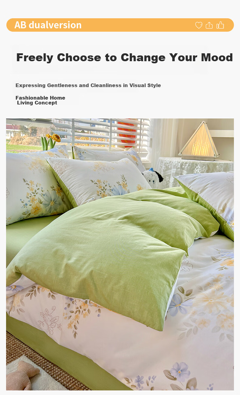 Grace Class A 100% Pure Cotton Duvet Cover, Single Piece, 7A Antibacterial All-Cotton Student Quilt Cover, Double Bed Comforter, Qinghe, 200*230cm 12