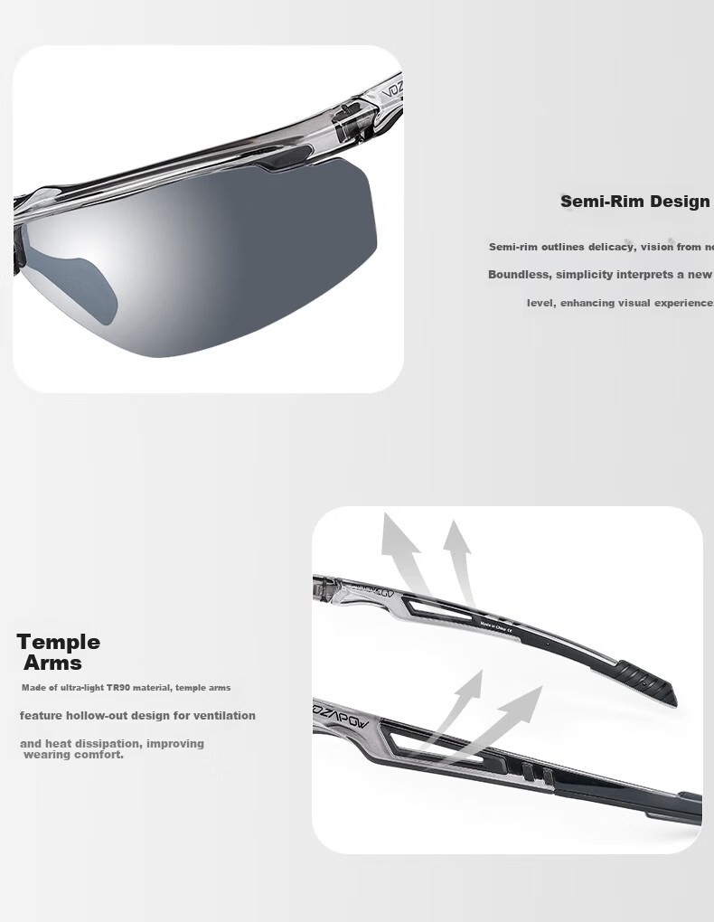VOZAPOW Professional Marathon Polarized Colorful Protective Running Glasses Outdoor Sports Fishing Mountaineering Sunglasses for Men and Women 9