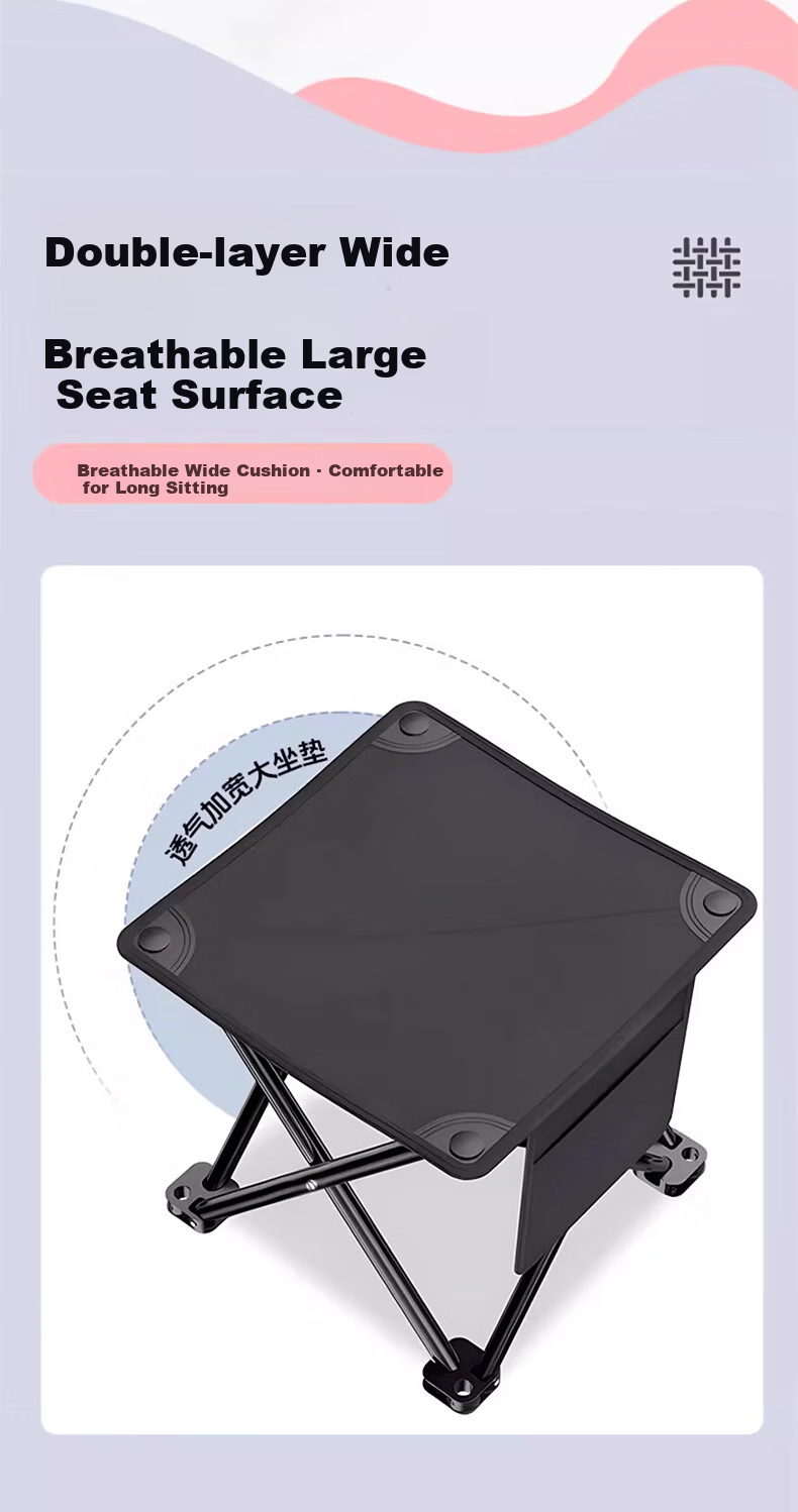 Miaomei Outdoor Folding Stool Portable Mini Folding Chair Fishing Stool Home Bench Camping Chair Compact Folding Stool 3