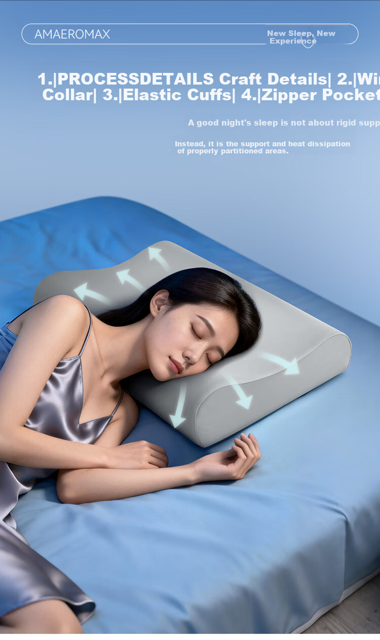 Aromas Pillow Class A Memory Foam Neck Support Pillow Tech Cloud Sense Pro+ Enlarged Wave Zoned Deep Sleep Pillow Core 3