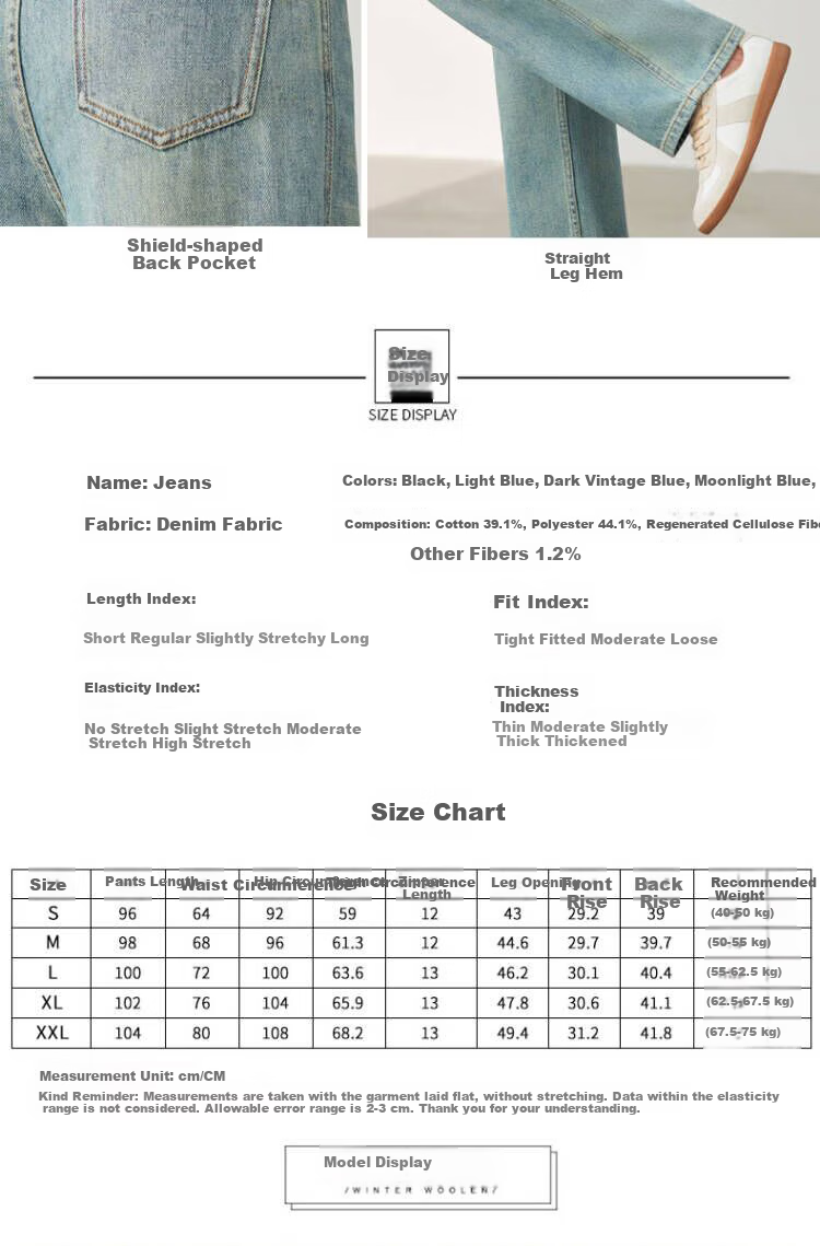 LangSha Straight-Leg Jeans for Women, Color-Fast High-Quality Spring And Autumn Long Pants, 2025 Loose Slim Wide-Leg Trousers 10