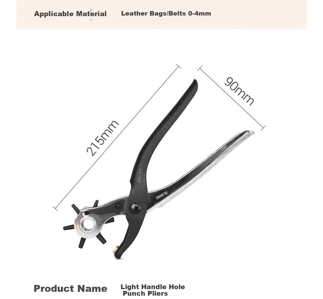 Deli Plastic Handle Hole Punch Pliers Belt Hole Puncher Waistband Punching Tool 9 Inch DL1919B 18