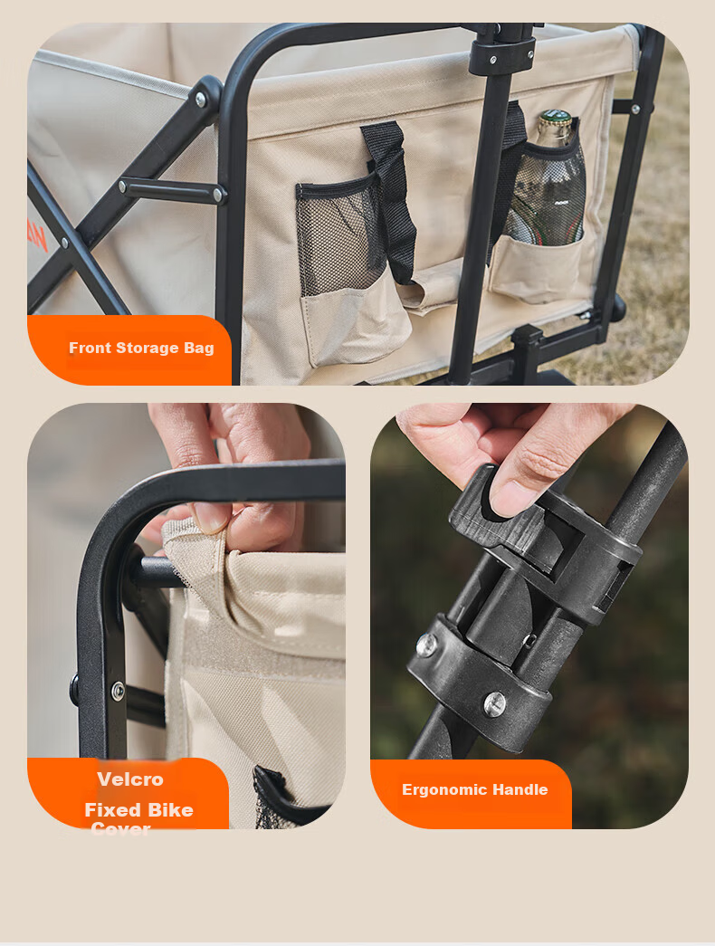 Waterman Outdoor Camping Cart Handcart Camp Wagon Small Trolley Picnic Stroller Pet Dog Cart 14