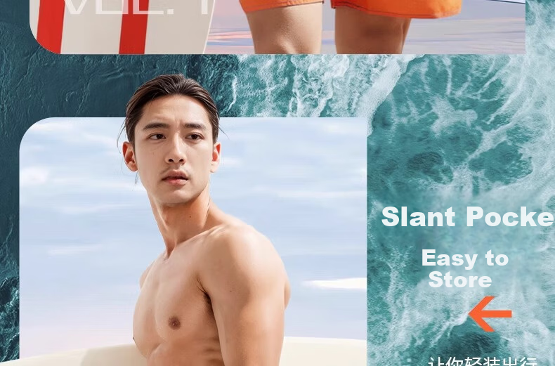 Li-Ning Men's Quick-Dry Beach Shorts 2026 New Men's Anti-Embarrassment Summer Surfing Swim Trunks Boxer Briefs 15