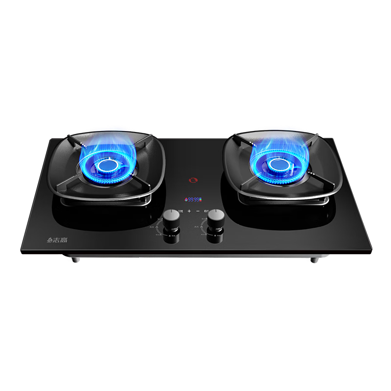 CHIGO Natural Gas Stove 1st Level Energy Efficiency Double Burner 5.2kW High Flame 70% Thermal Efficiency Dual-Side Timer Gas Cooktop JZT-K23DJF with 15% Government Subsidy