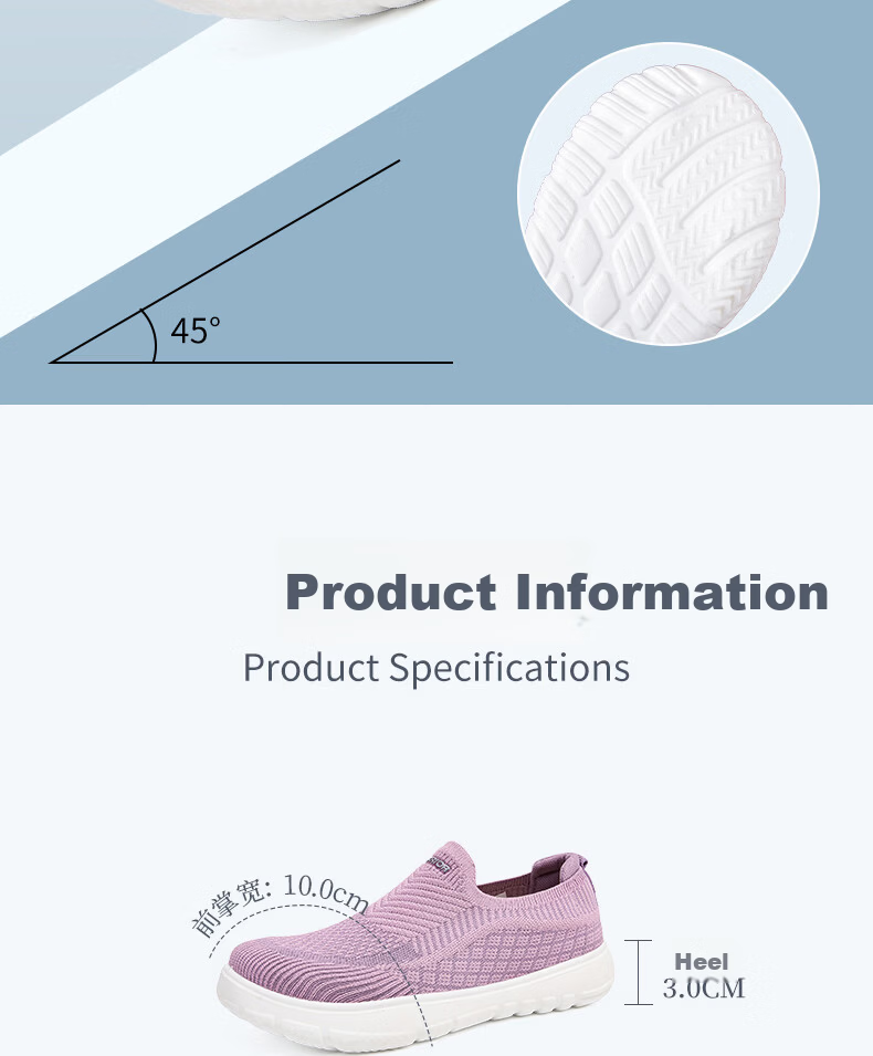 Warrior Mom Shoes Spring Summer New Breathable Cotton Insole Slip-On Mesh Non-Slip Casual Shoes Rose Red Size 37 6
