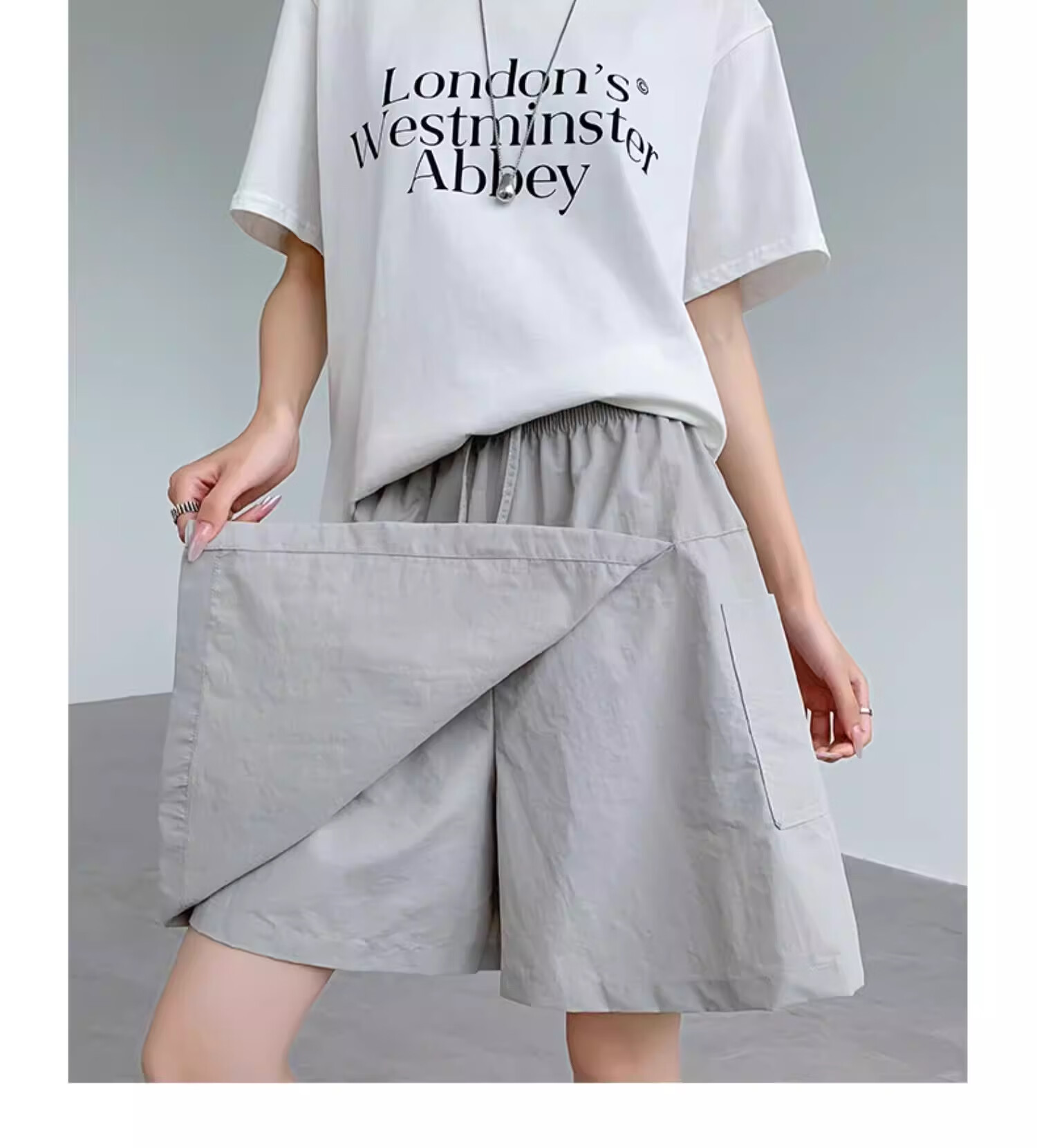 Yishangmei Women's Quick-Dry Summer Shorts 2026 New Ice Silk Casual Sports Skirt Pants Five-Point Shorts Mini Skirt 19
