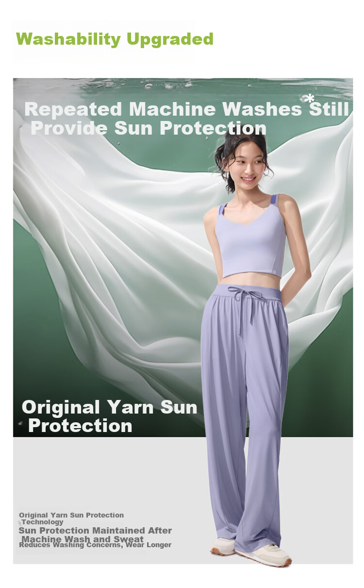 Banana Under Wide-Leg Pants Casual Women's Draped Loose Sun-Protective Sports Trousers Breathable Spring Summer AL206 Twilight Black M 4