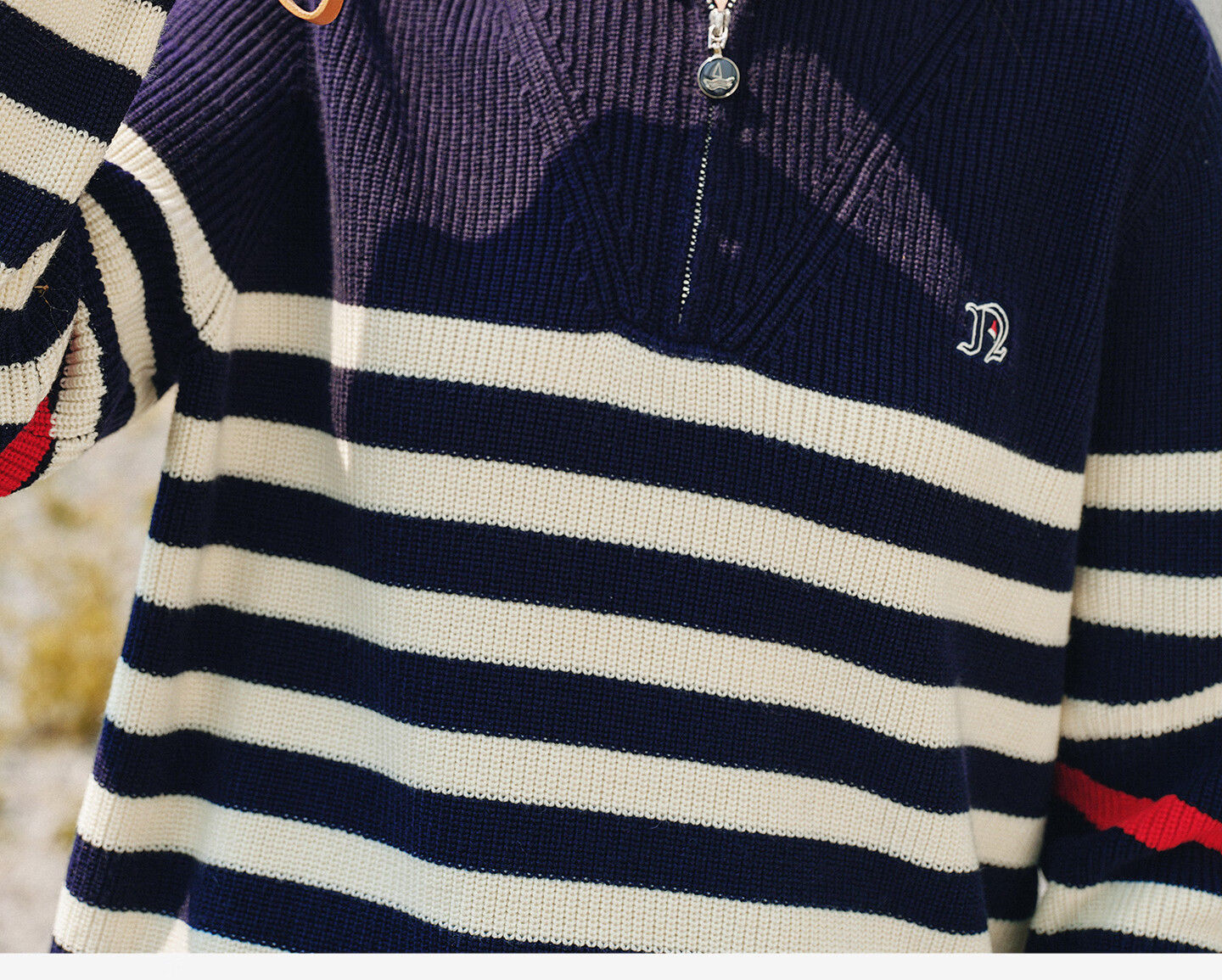 Navikail Italian Small Sailboat Women's 2025 New Striped Knit Loose Large Lapel Sweater 2334045506 1