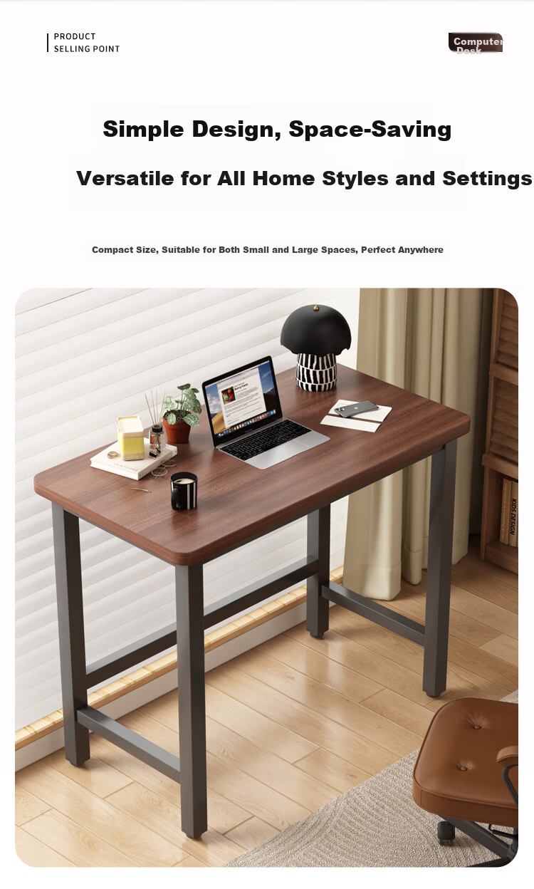 Zhuobo Computer Desk Desktop Study Table Home Small Table Bedside Table BZ58 Walnut 80x40cm 3