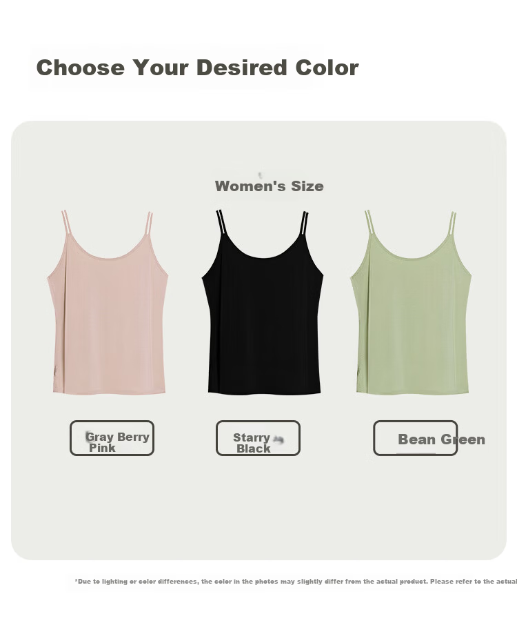 Hongdou Women's Solid Color Cooling Wearable Padded Camisole Tank Top 12