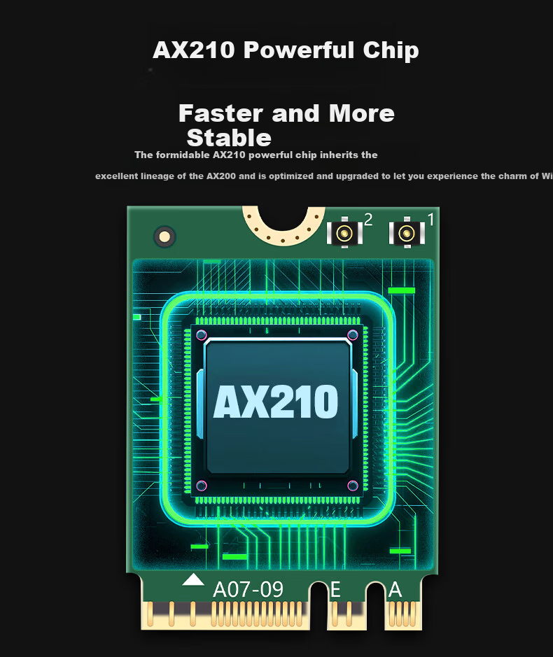 Fenvi Intel AX210 Gaming Wireless Network Card Laptop Network Card Desktop M.2 NGFF Card 5G Dual-Band Gigabit WiFi Receiver 5