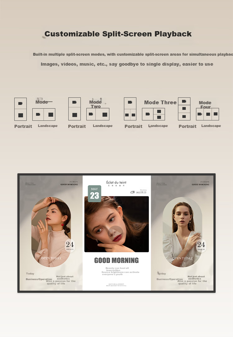 Shuguan 32-inch Advertising Machine HD Advertising Screen Touch All-in-One Promotion Screen Elevator Display Wall-mounted Digital Signage Electronic Menu Infrared Android 3
