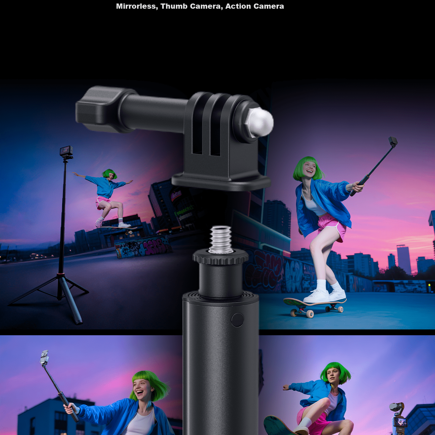 SmallRig Action Camera Selfie Stick for DJI Action 5/Pocket 3/GoPro 13/FeiyuTech X5/ACE2 Pro 1.5m Extension Handheld Pole with Tripod Stand 10