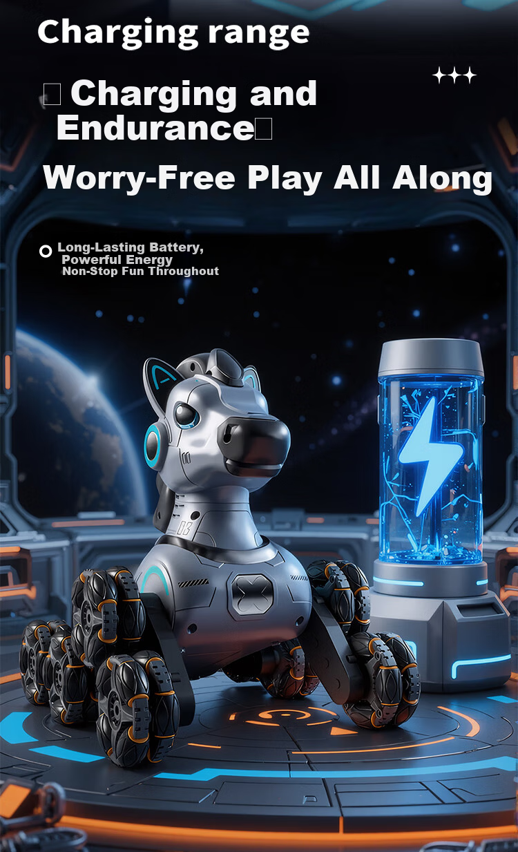 Aojia Kids Toy 3-6 Years Old Boys Birthday Gift Robot Dog RC Remote Control Car Stunt Transform Drift Horse 11