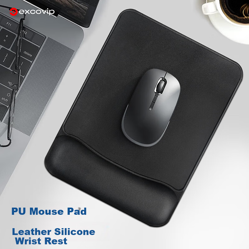 EXCO Leather Mouse Pad Wrist Rest Silicone Wrist Support Waterproof Leather Business Wrist Support Computer Office Gaming Desk Mat Large Wrist Pad 0530 4