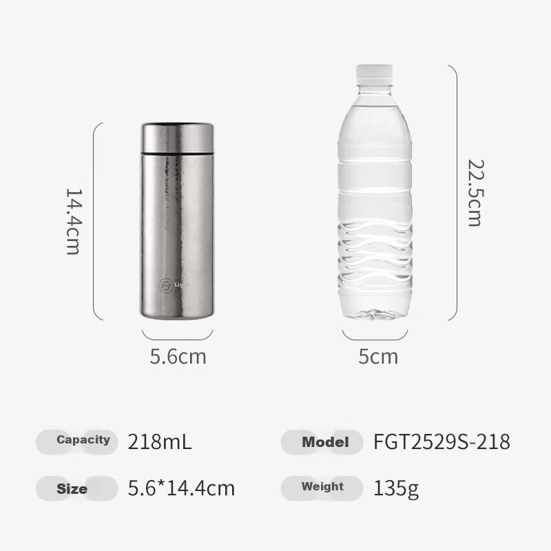 FGA Fugang Pure Titanium Insulated Water Bottle for Men and Women, Stylish Compact Portable High-End Gift Cup