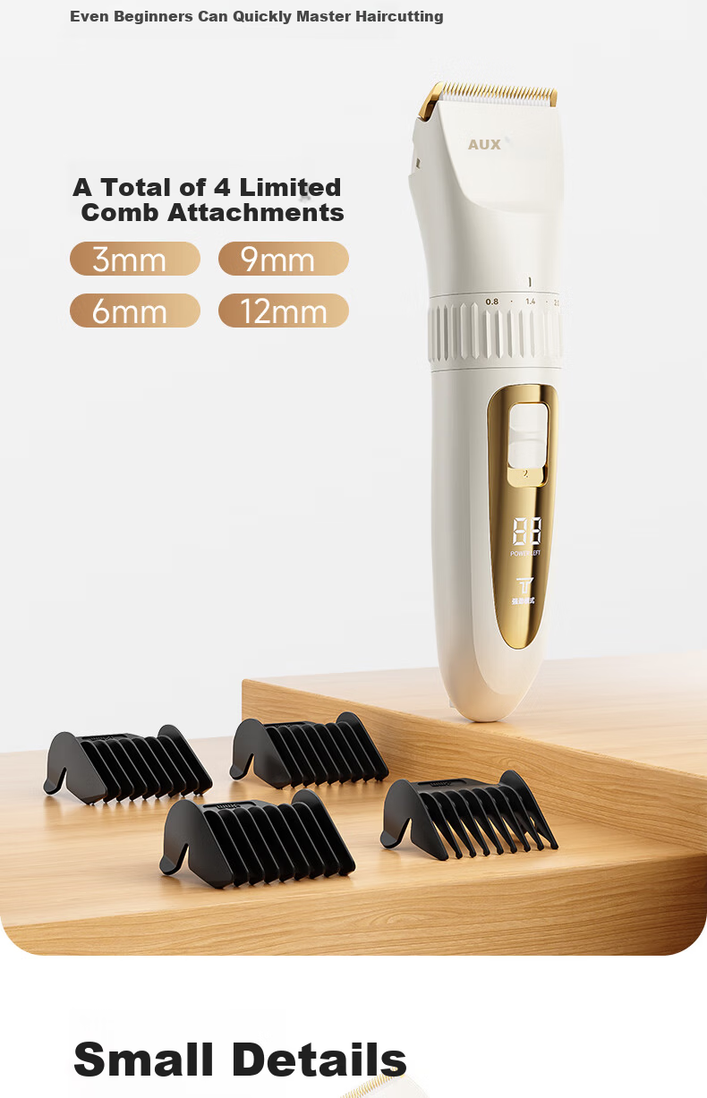 AUX Electric Hair Clipper Adult Electric Hair Trimmer Baby Haircutting Machine Home Children's Haircut Razor Gift 24