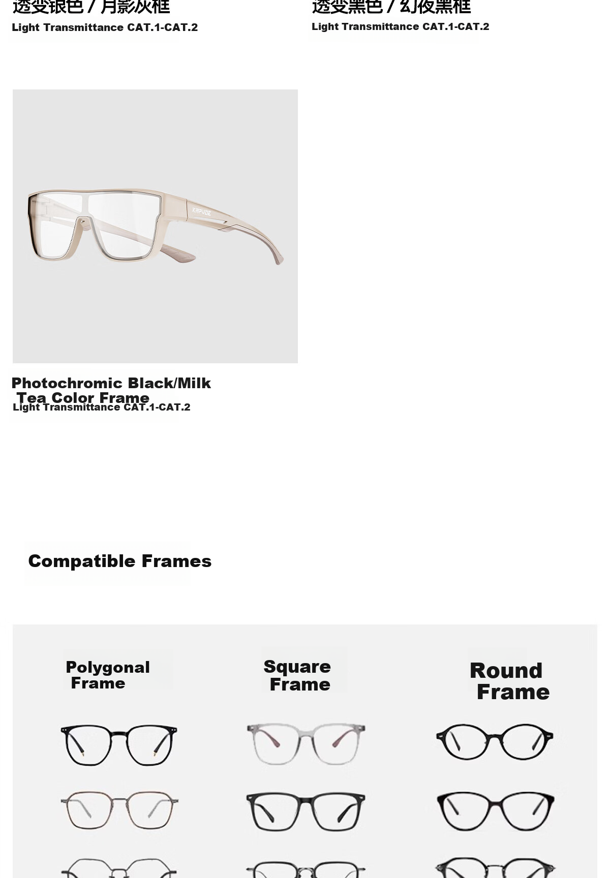 KAPVOE Cycling Glasses, Myopia Over- Glasses, Day And Night Use, UV Protection, Windproof, Dustproof, Large Frame, Photochromic Goggles 16