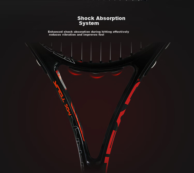 HEAD SPARK MX Tennis Racket Professional Beginner Training Carbon Composite Unisex Black Red with Tennis Grip and Vibration Dampener 8
