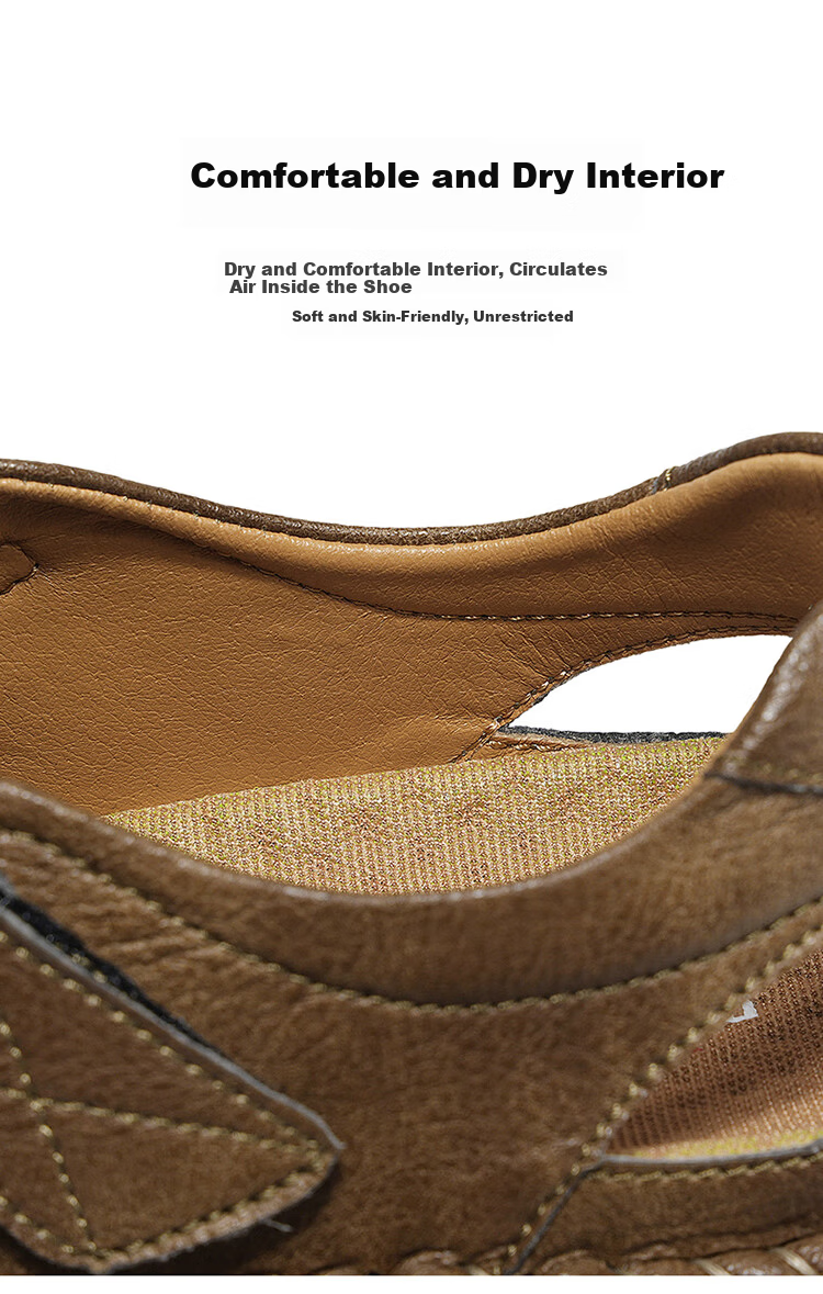 Bull Family Summer New Men's Hollow Breathable Sandals Outdoor Casual Water-Resistant Creek Shoes 6