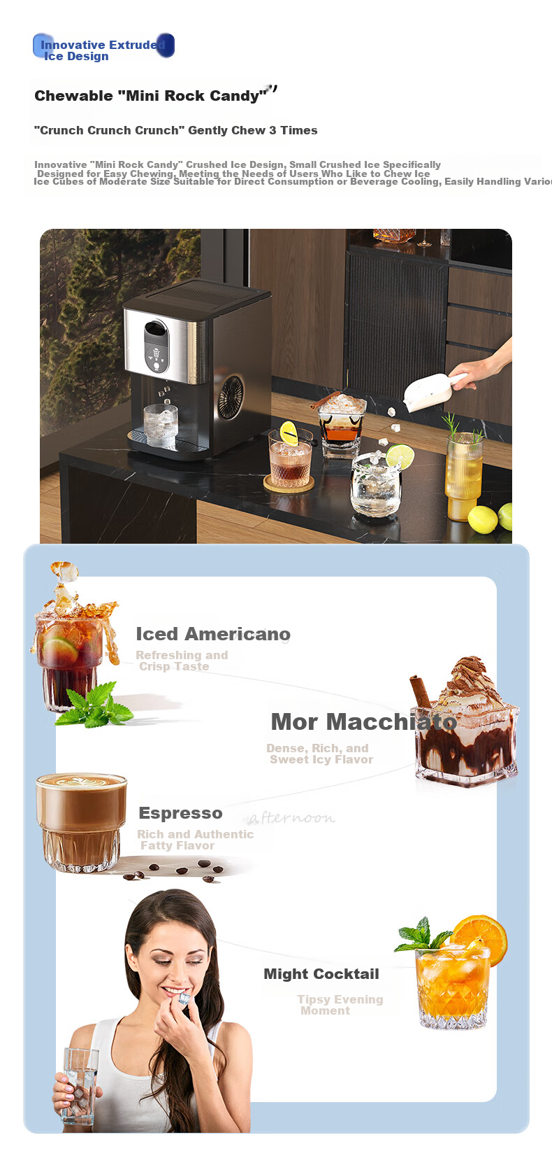 Hicon Ice Maker Household Fully Automatic Commercial Dual-Use 30kg Large Capacity Non-Melting Pellet and Cube Ice Maker 4
