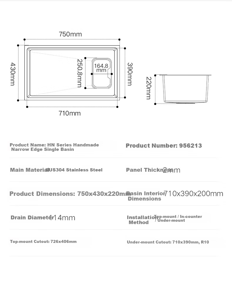 HIGOLD H1 Series Stainless Steel Slag Collection Roll-up Sink with Multifunctional Pull-out Faucet 60*43cm 23