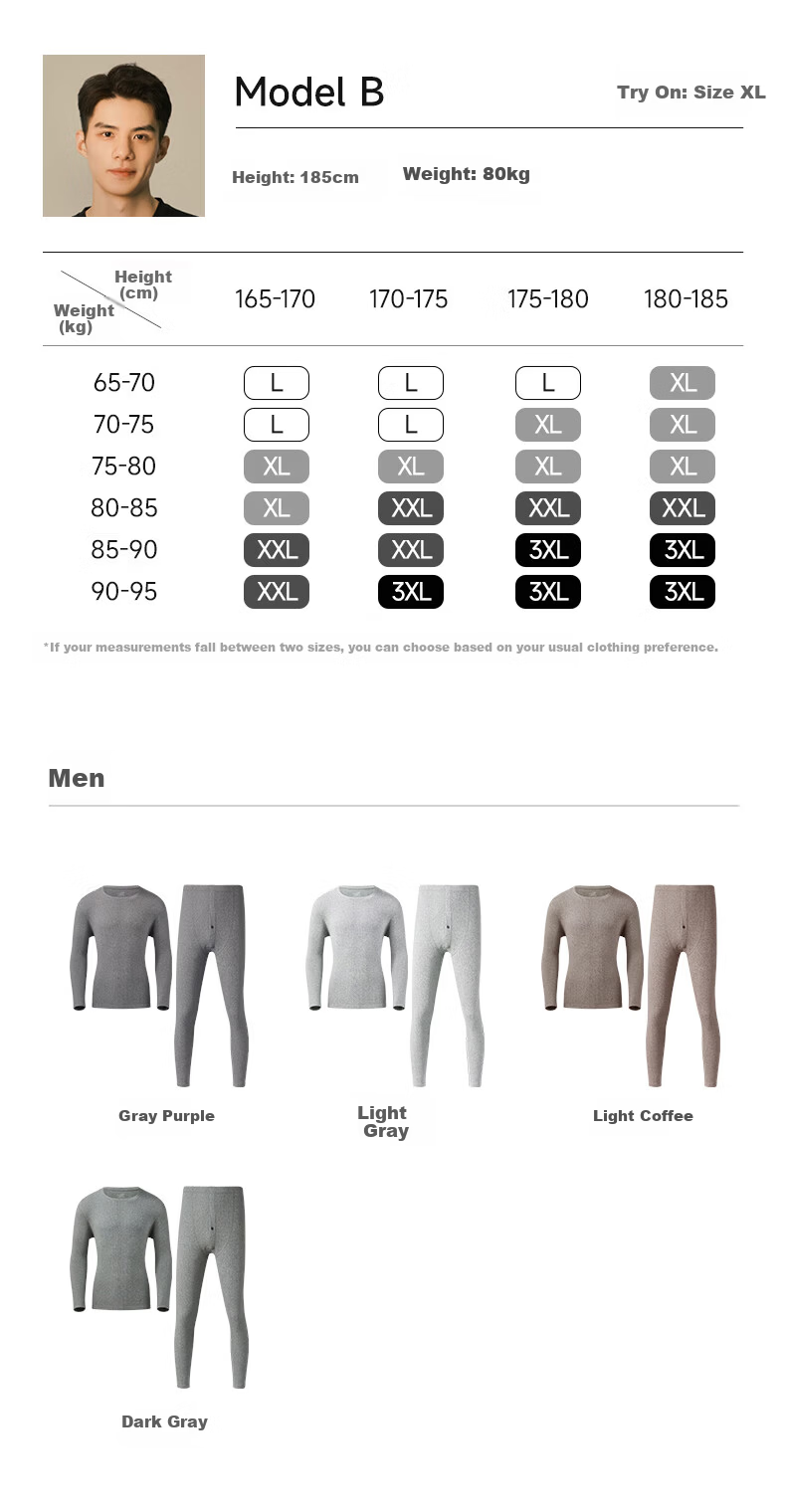 LangSha 25th Anniversary New Arrival [Ren Jialun Star Endorsed Quality] Men's Pure Cotton Antibacterial Thermal Underwear Set 11