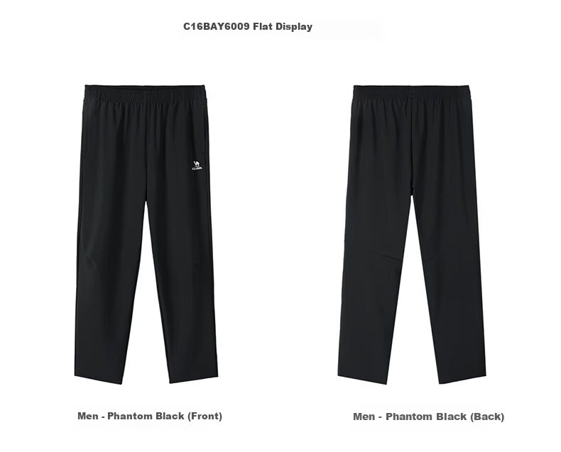 CAMEL Quick-Dry Men's Sports Pants Ice Cooling Sun Protection Antibacterial Straight Woven Pants C16BAYL6009 Phantom Black XL 1