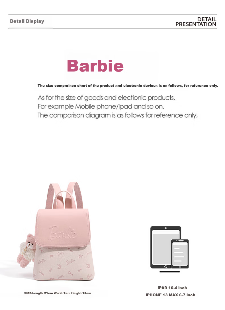 Barbie Women's Backpack 2025 New Bear Commuter College Student Backpack Best Friend Birthday Gift Valentine's Day 4