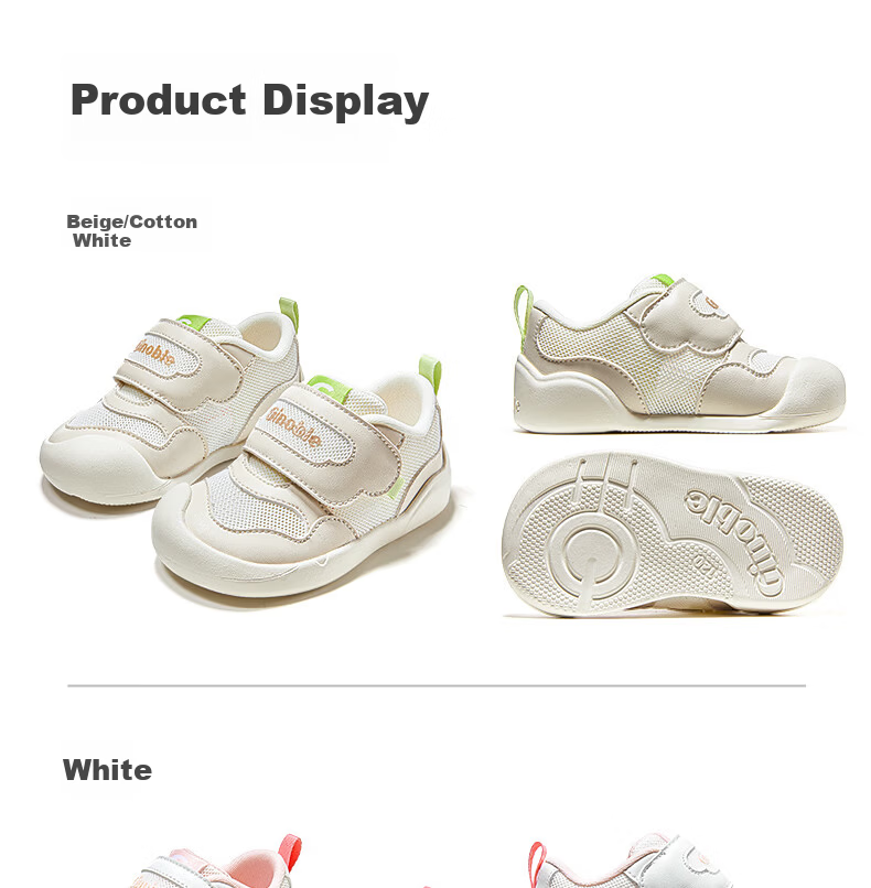 Ginoble Breathable Mesh Shoes Toddler Walking Shoes 2026 Summer Edition 0-1 Year Old Unisex Baby Walking Shoes GB2572 Beige 11