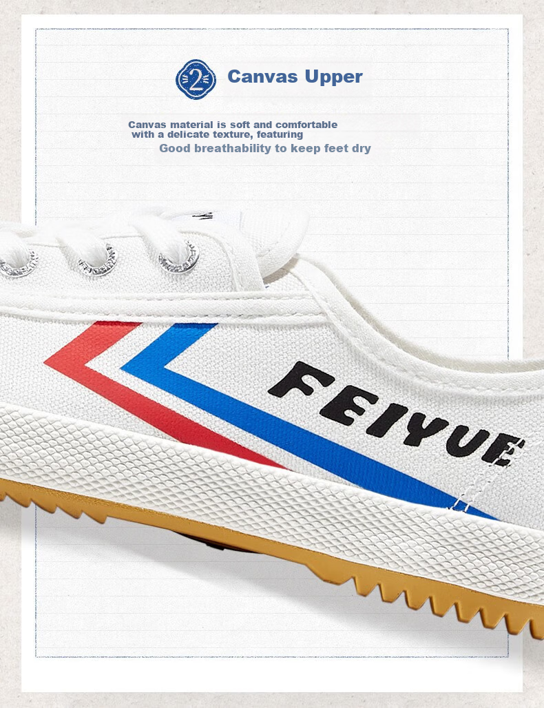 Feiyue Official Men's Canvas Shoes 2026 Summer New Casual Sneakers White Black Size 39 9