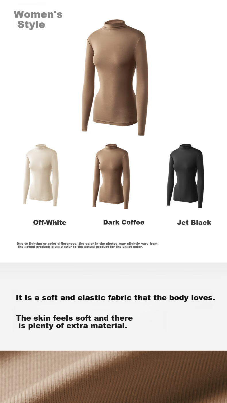 Youkeshu Autumn Modal Women's Half Turtleneck Seamless Body Shaping Nude Feel Base Layer Top Dark Coffee L 11