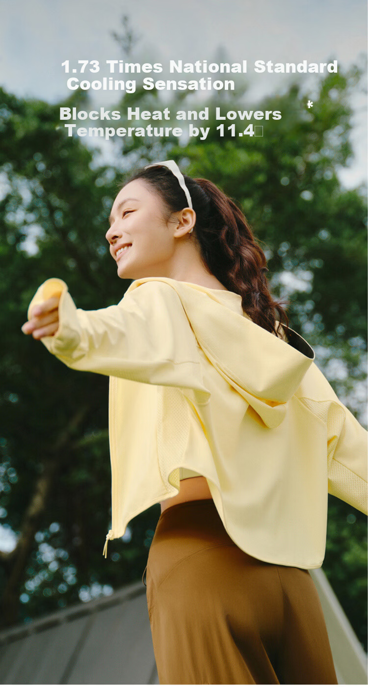 Beneunder Women's UV Protection Ice Silk Lightweight Cooling Sunshade Hoodie UL002 Frost Cream Yellow M 20