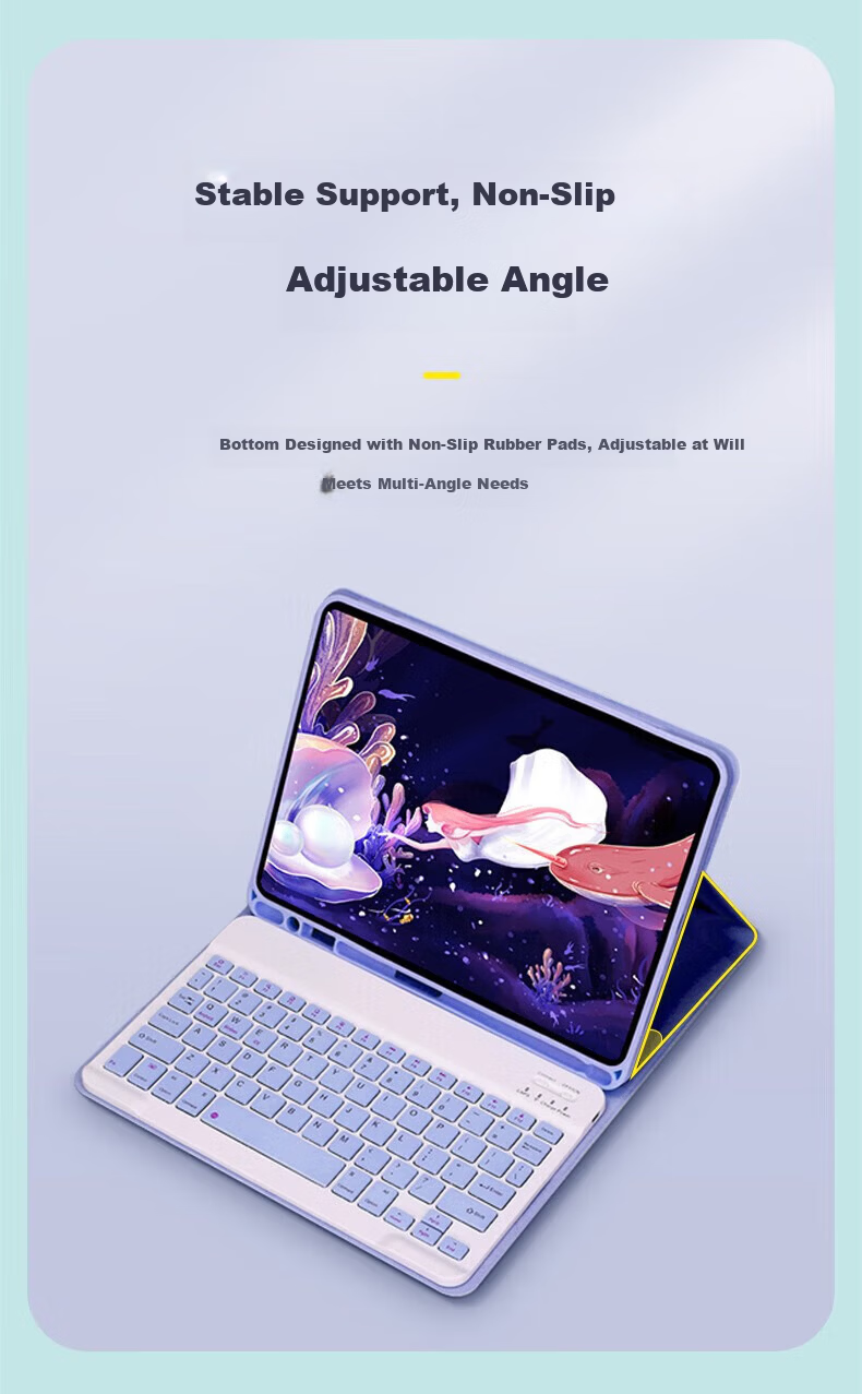 Soyin Apple iPad Pro Keyboard Protective Case 11-inch Magic Keyboard Mouse Set 2022/21/20/18 Models Tablet Stand Bluetooth External with Stylus Pen 10