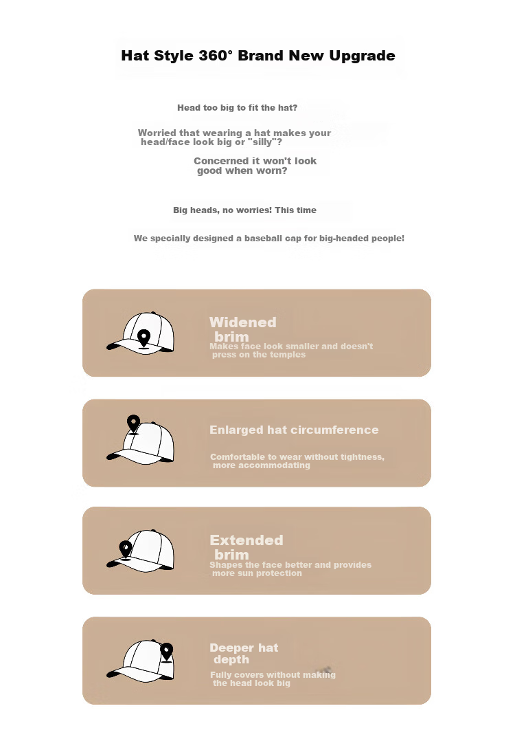 Peak Summer Sports Cap Fashion Simple Curved Brim Large Head Circumference Baseball Cap Sun Protection Embroidered Duckbill Hat 2