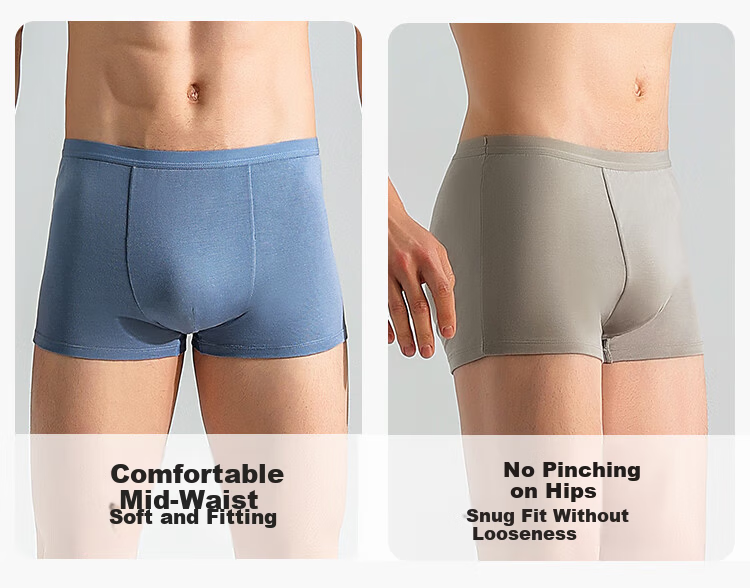 Beianshi Disposable Men's Boxer Briefs Modal Sterilized Wash-Free Travel Portable 6-Pack Smoke Gray + Gray Blue 3XL 29