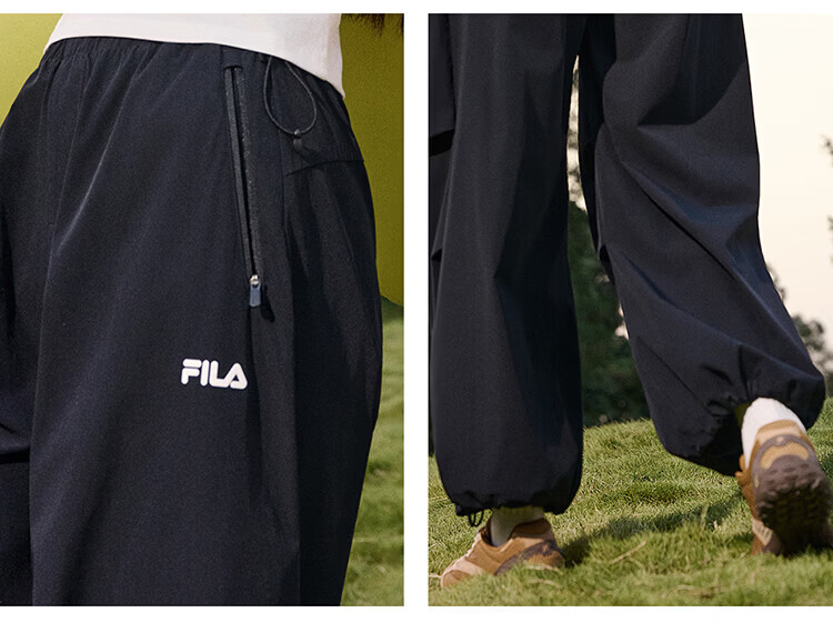 FILA Women's Woven Long Pants 2026 Summer Casual Loose Cool Sun-Protective Straight-Leg Trousers [Han So-hee Style] 21
