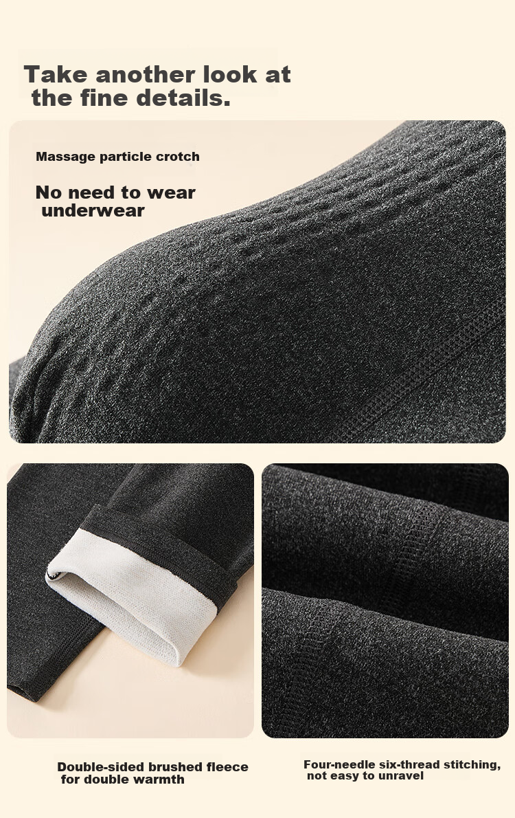 MiiOW Men's Thermal Pants with Ginseng and Goji Berry Massage Panel, Wool and Silk Blend, Thin Autumn Long Johns XL, No Underwear Needed 12