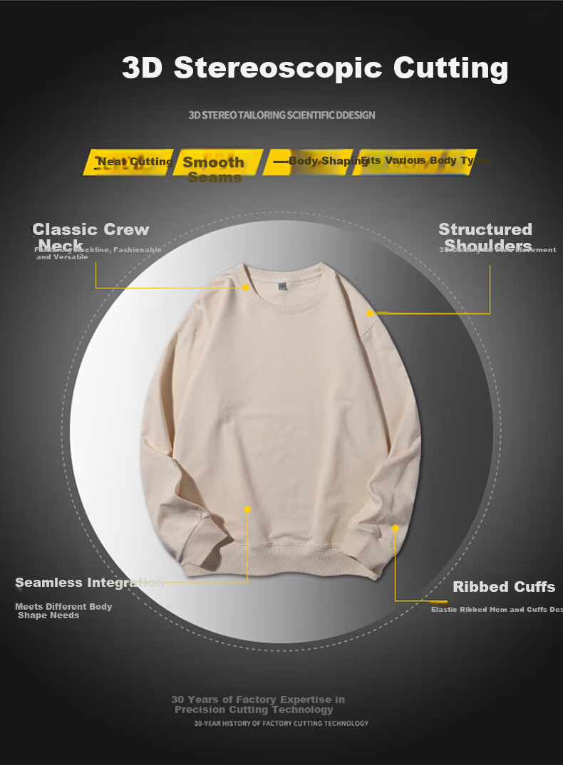 ROMON Men's Sweatshirt, Spring Round Neck Long Sleeve T-Shirt, Base Layer, Trendy Loose Casual Jacket, Men's Clothing, WR White, XL 6