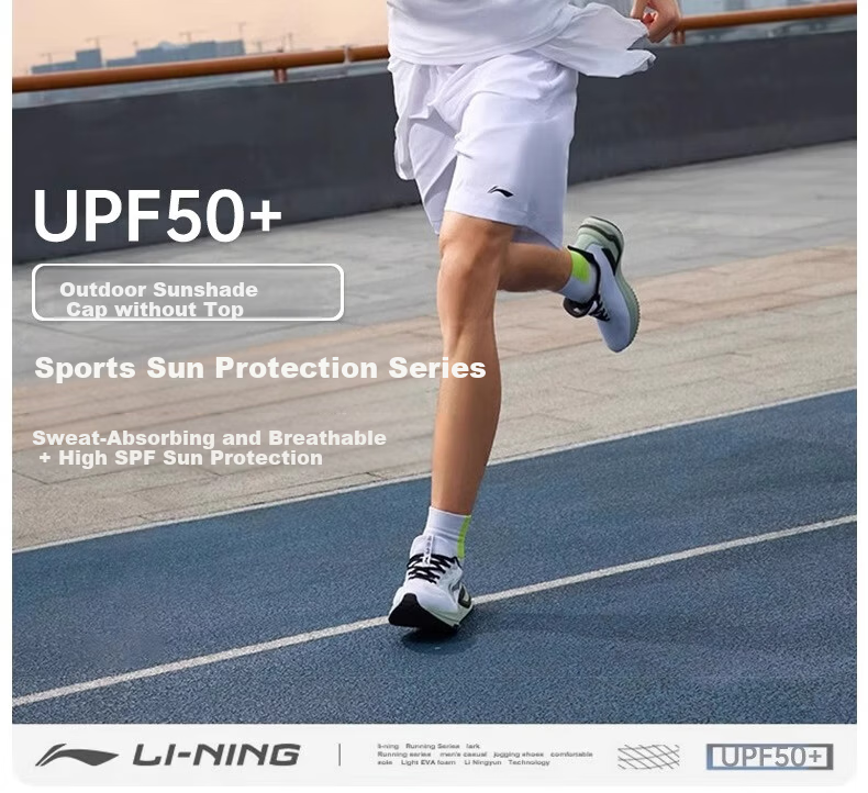 Li-Ning Unisex Open-Top Cap Spring Summer Sun Protection Quick-Dry Sweat-Absorbent Outdoor Marathon Tennis Hat Black 2
