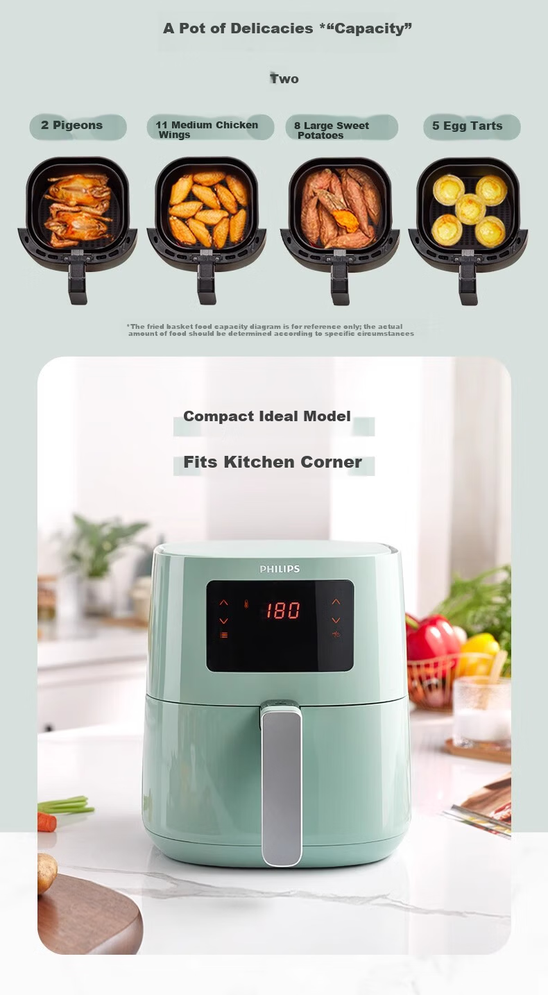 PHILIPS Air Fryer Home Use 4.1L Large Capacity Smart Touch Flip-Free HD9252/81 Black 11