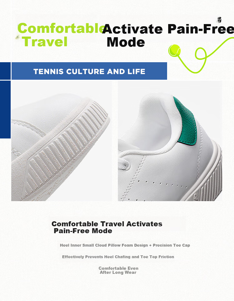 Xtep Couple's Men's and Women's Sports Sneakers Casual White Shoes Spring Summer Breathable Non-slip Wear-resistant Casual Shoes 14