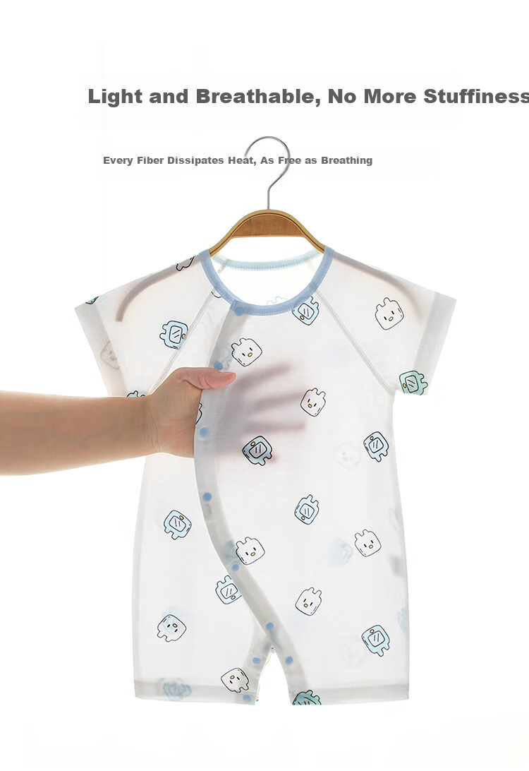 Qiaojiaoya Baby Clothes, Newborn Summer Thin Romper, Class A Pure Cotton, Full Moon Infant Crawling Suit, Summer Pajamas 3