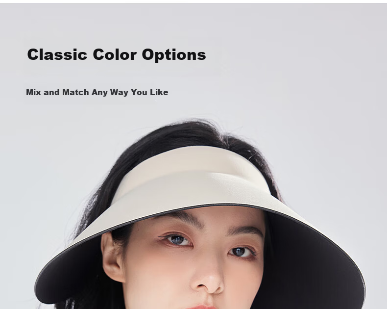 ZIY Women's Foldable Sun Hat UV Protection Summer Wide Brim Beach Cap Full Face Coverage Open Top 10