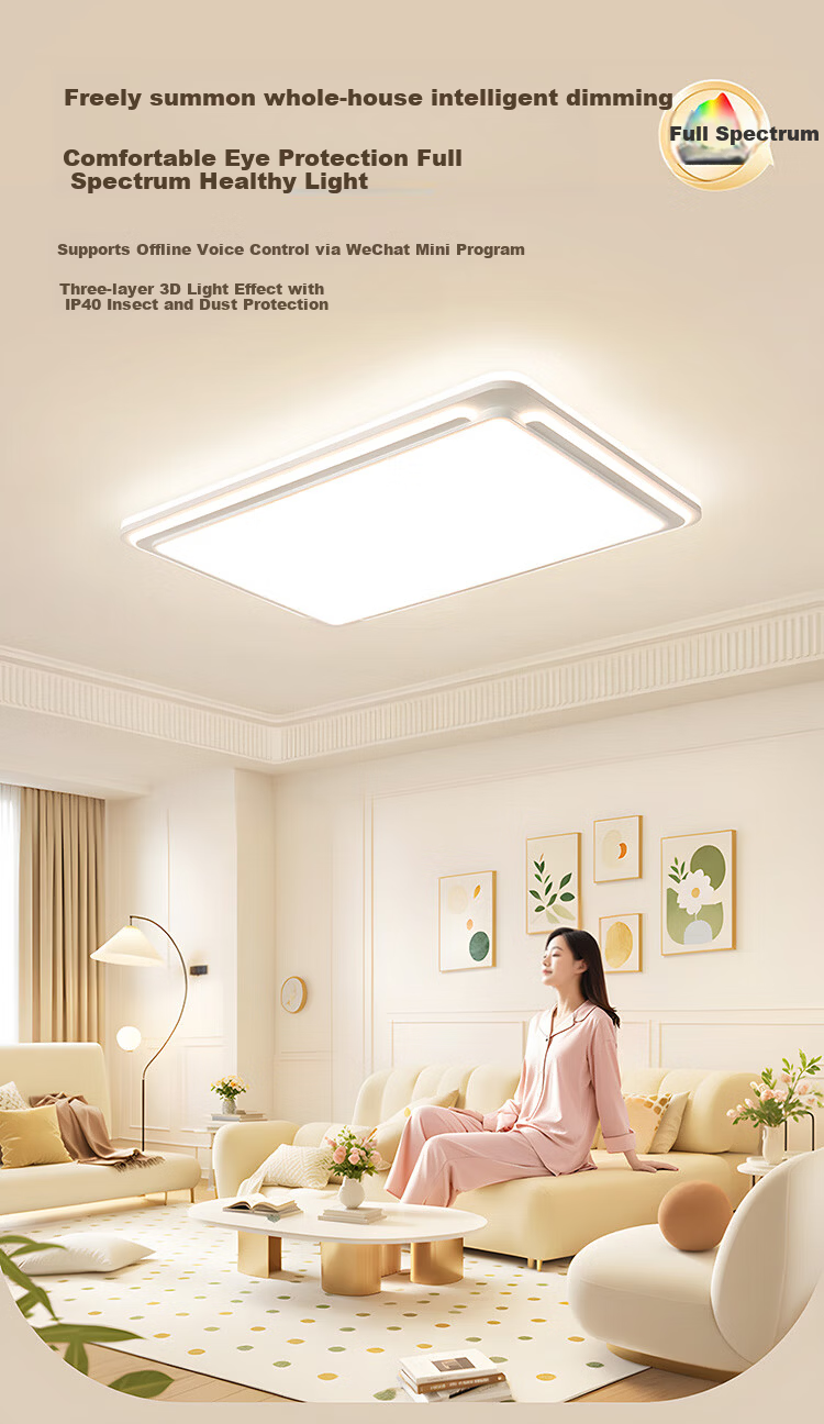 NVC Offline Voice Full-Spectrum Ceiling Light Living Room Main Light Eye Protection Bedroom Lamp with Installation Included 1