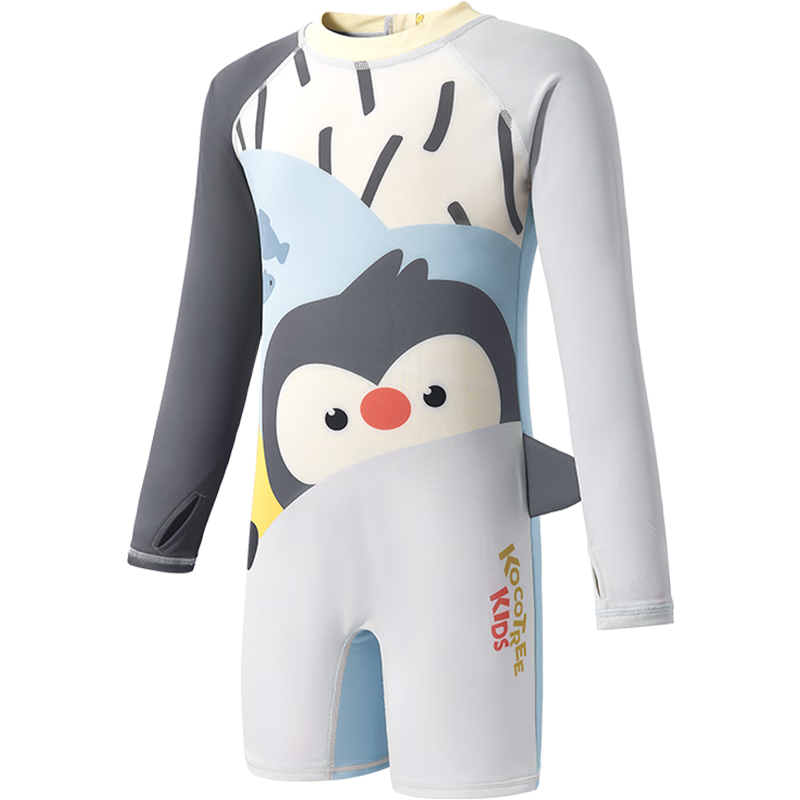 Kocotree KK Tree Kids Swimsuit Original Yarn UV Protection Cartoon Long Sleeve Swimwear Reinforced Back Anti-Sunburn